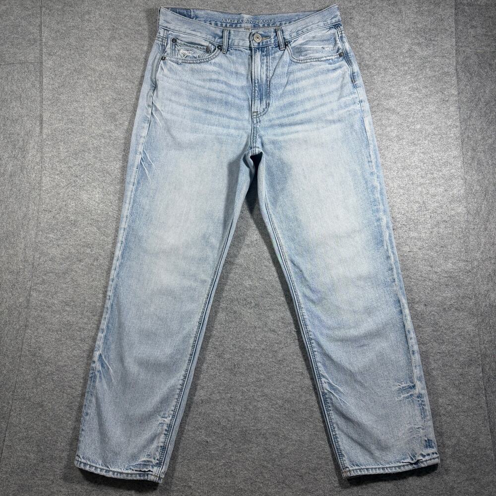 American Eagle 90s Boyfriend Jeans Womens 8 Regular Light Wash Stretch Denim